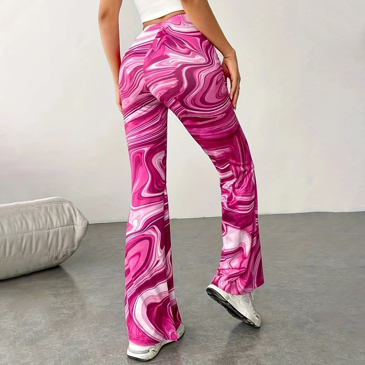 Side View Hot Pink Bootcut Pants