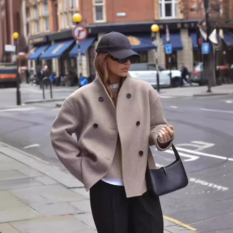 Back View of Grey Erlina Coat