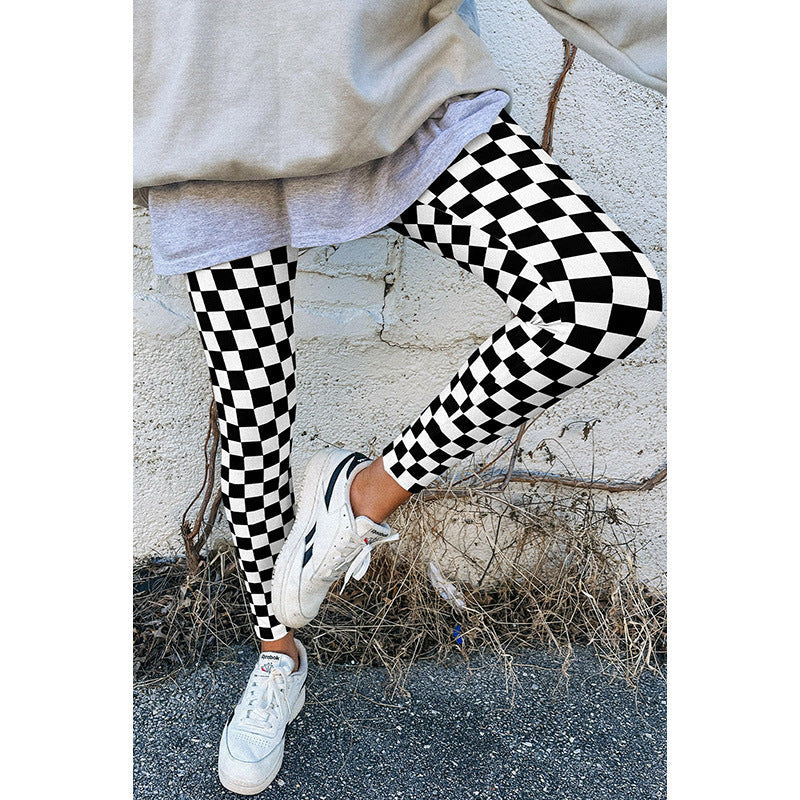 Checkerboard Leggings Side View