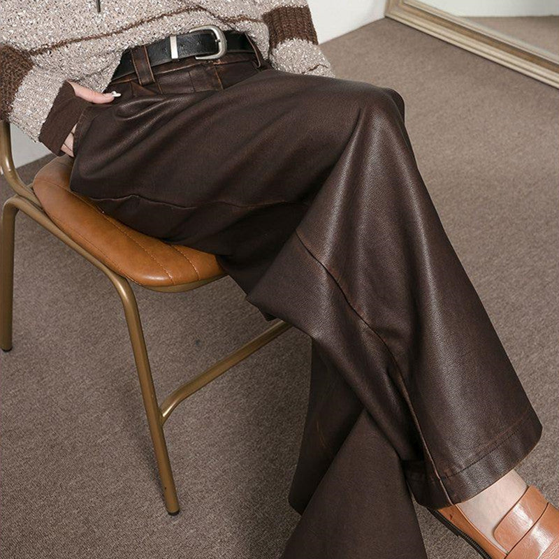 Back View PU Leather Pants