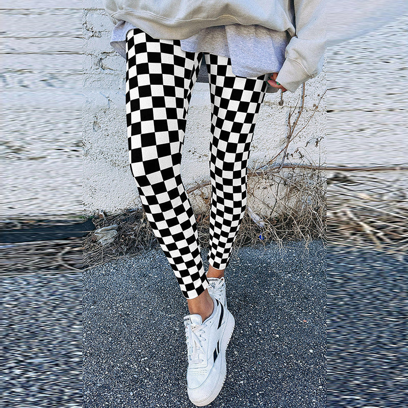 Checkerboard Leggings Front View